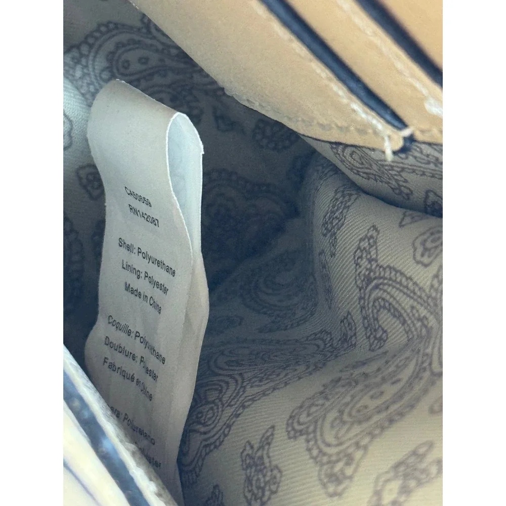 Simply Noelle Straw Woven Crossbody‎ Bag Beige Tan Multi Color Accent strap - Picture 12 of 12